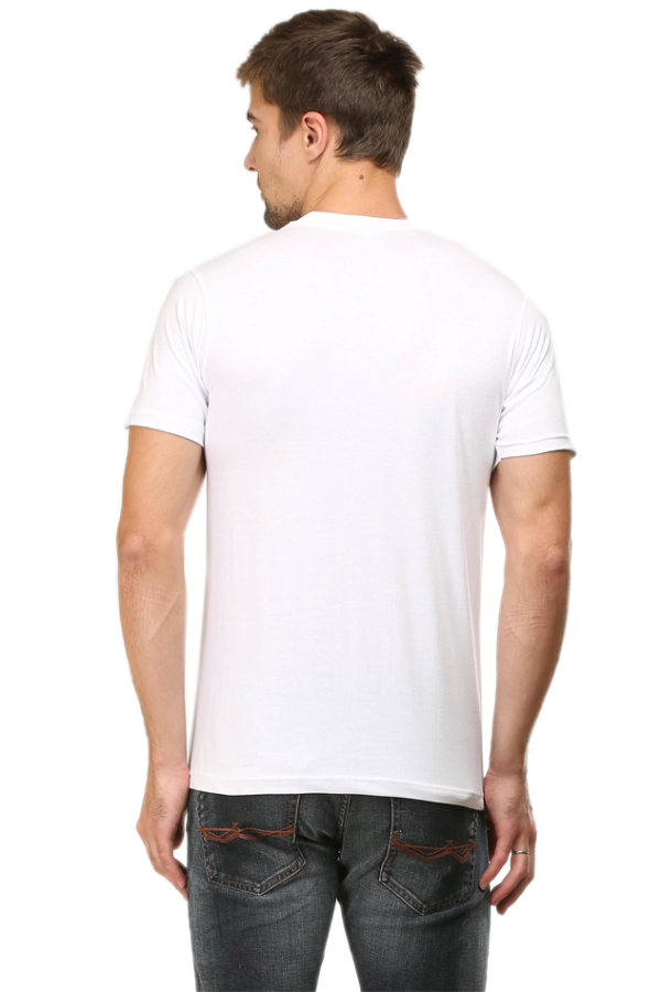 Male V neck half sleeve white M - Image 3