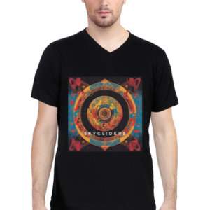 Male V neck half sleeve Black M